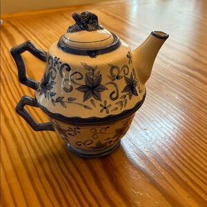 SONOMA Home Goods Tea For One Ceramic Tea Pot w Lid and Cup The Ashley Collect